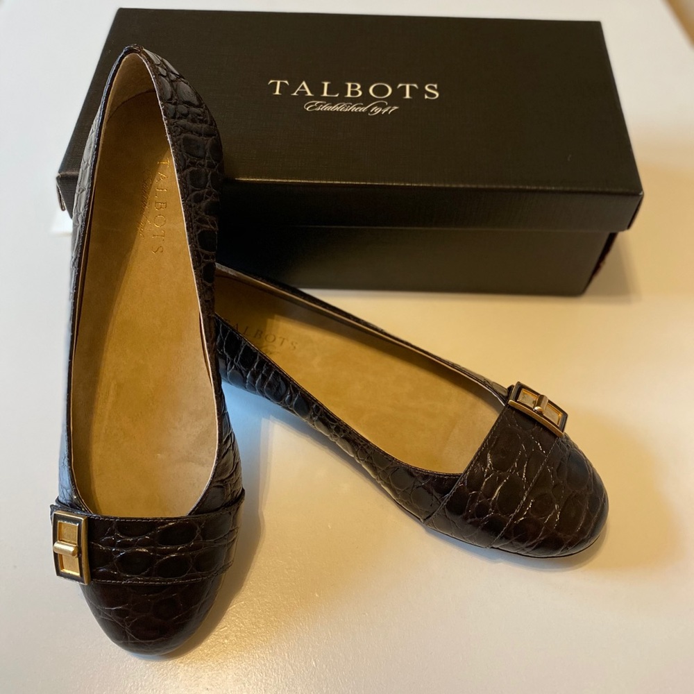 Talbots Espresso Leather Flats